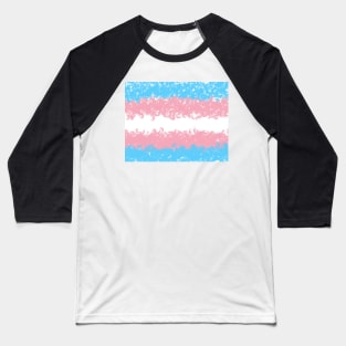 Trans Flag Painted Swirls Design Baseball T-Shirt